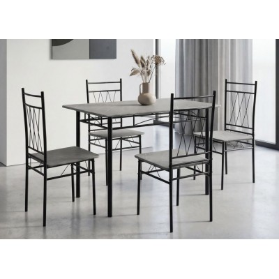 Stalas + 4 kėdės POEMA (G019-01-15 Grey Marble) NAUJIENA